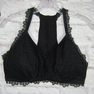 Aerie Black Lace Racerback Padded Bralette - Size XL - EUC